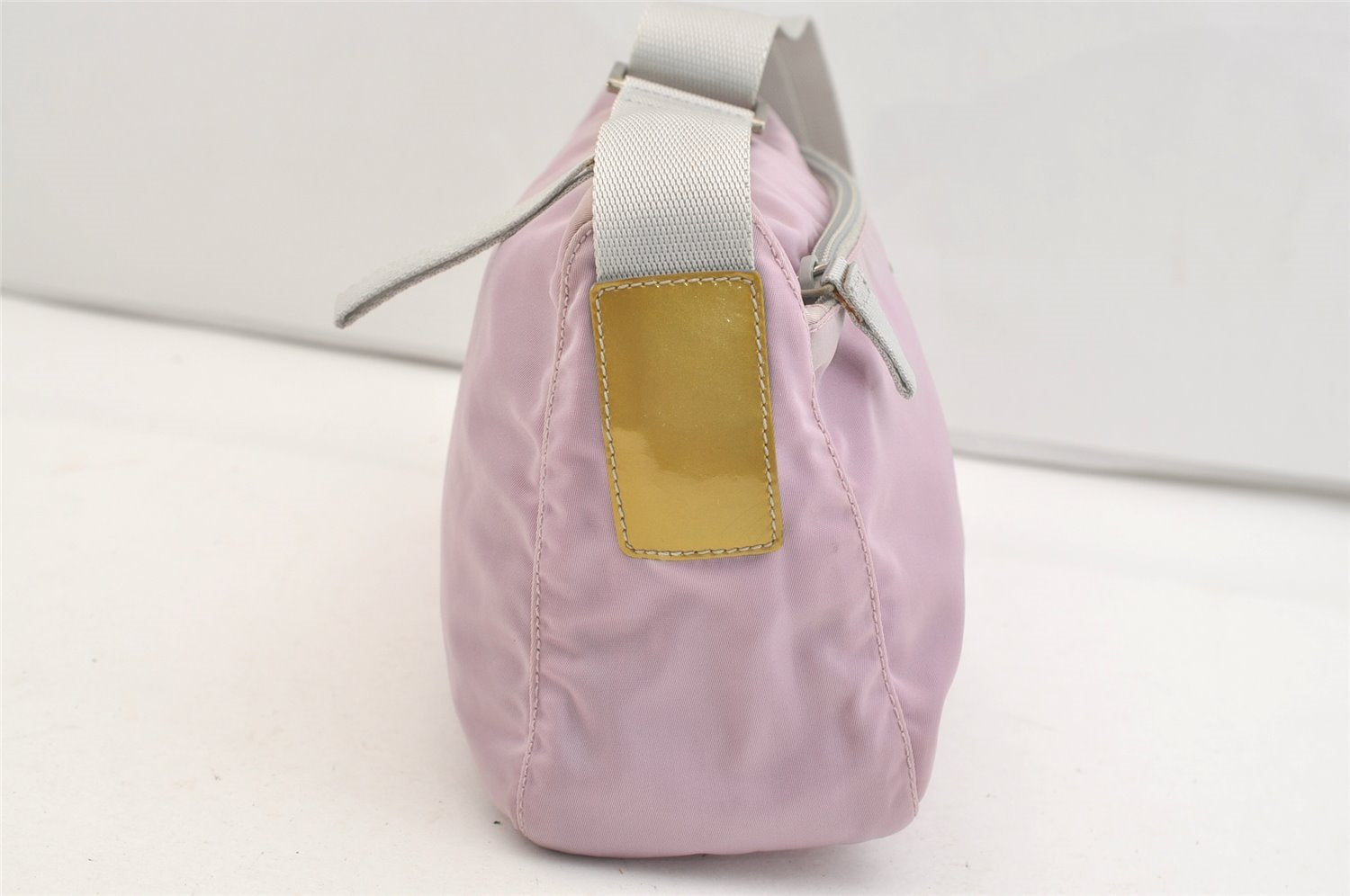 Authentic PRADA Nylon Tessuto Enamel Shoulder Cross Body Bag Purse Pink 3814J