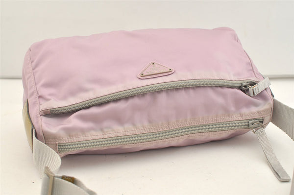 Authentic PRADA Nylon Tessuto Enamel Shoulder Cross Body Bag Purse Pink 3814J