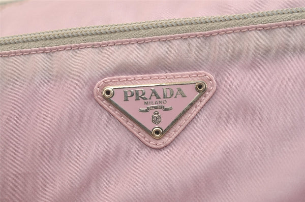 Authentic PRADA Nylon Tessuto Enamel Shoulder Cross Body Bag Purse Pink 3814J