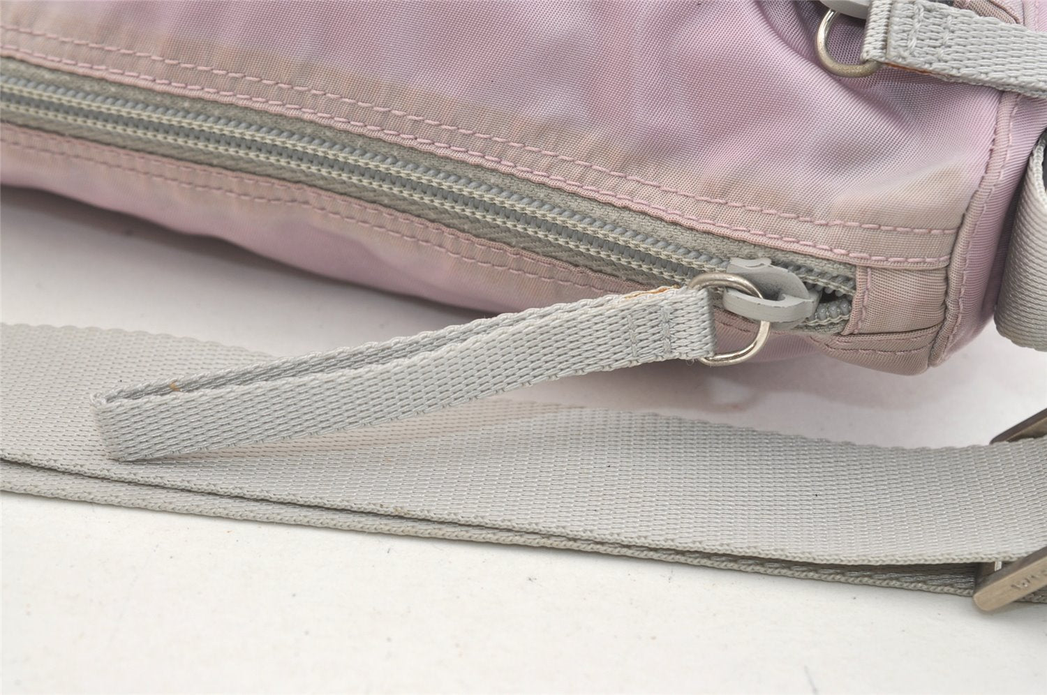 Authentic PRADA Nylon Tessuto Enamel Shoulder Cross Body Bag Purse Pink 3814J