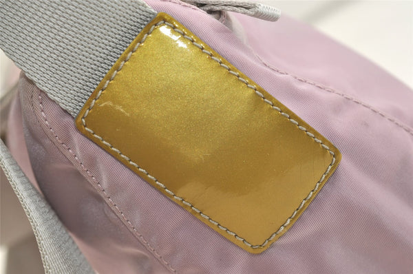Authentic PRADA Nylon Tessuto Enamel Shoulder Cross Body Bag Purse Pink 3814J