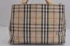 Authentic BURBERRY Vintage Nova Check Canvas Leather Hand Tote Bag Beige 3815J