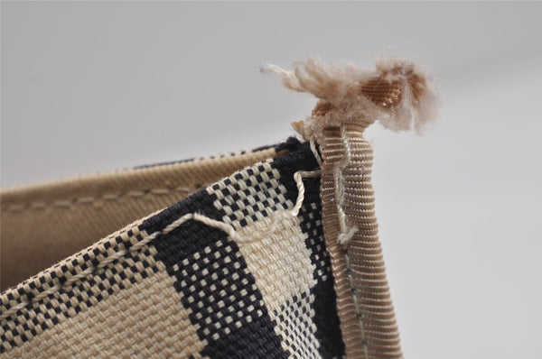 Authentic BURBERRY Vintage Nova Check Canvas Leather Hand Tote Bag Beige 3815J