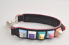 Authentic FENDI Shoulder Strap You Studs Leather 15" Black Multicolor 3815K