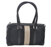 Authentic GUCCI Sherry Line Hand Boston Bag Purse GG Canvas Leather Black 3816J