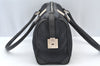 Authentic GUCCI Sherry Line Hand Boston Bag Purse GG Canvas Leather Black 3816J