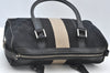 Authentic GUCCI Sherry Line Hand Boston Bag Purse GG Canvas Leather Black 3816J