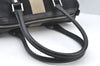 Authentic GUCCI Sherry Line Hand Boston Bag Purse GG Canvas Leather Black 3816J