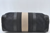Authentic GUCCI Sherry Line Hand Boston Bag Purse GG Canvas Leather Black 3816J