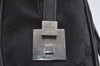 Authentic GUCCI Sherry Line Hand Boston Bag Purse GG Canvas Leather Black 3816J