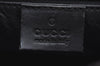 Authentic GUCCI Sherry Line Hand Boston Bag Purse GG Canvas Leather Black 3816J