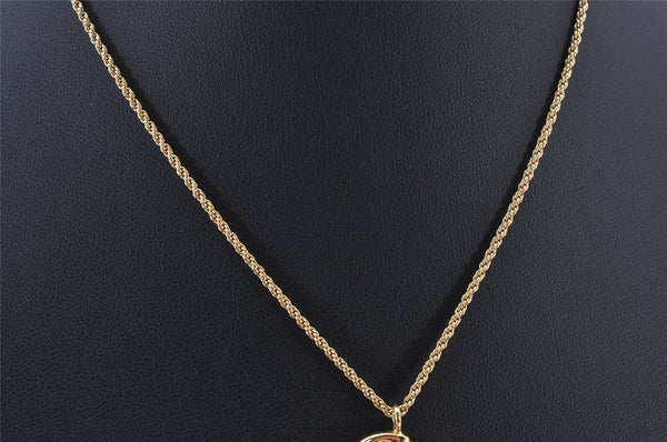 Authentic Christian Dior Gold Tone Chain Pendant Necklace CD 3816K