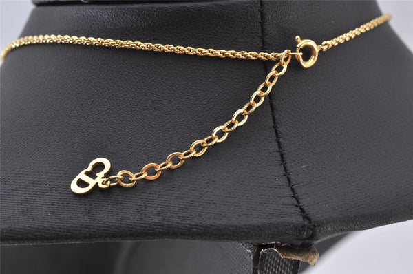 Authentic Christian Dior Gold Tone Chain Pendant Necklace CD 3816K