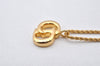 Authentic Christian Dior Gold Tone Chain Pendant Necklace CD 3816K