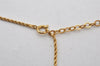 Authentic Christian Dior Gold Tone Chain Pendant Necklace CD 3816K