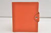 Authentic HERMES Yuris PM Note Book Cover Leather Orange 3817K