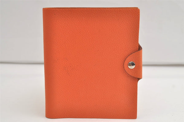 Authentic HERMES Yuris PM Note Book Cover Leather Orange 3817K