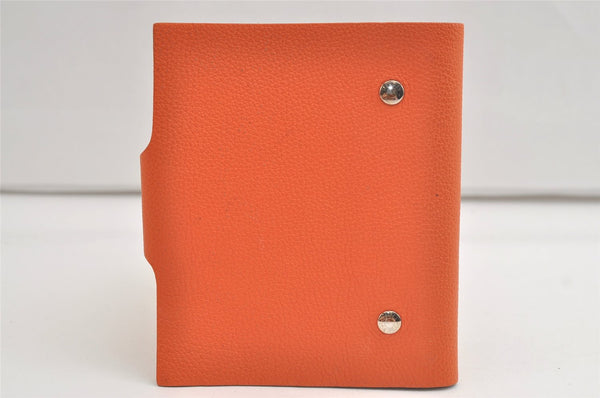 Authentic HERMES Yuris PM Note Book Cover Leather Orange 3817K