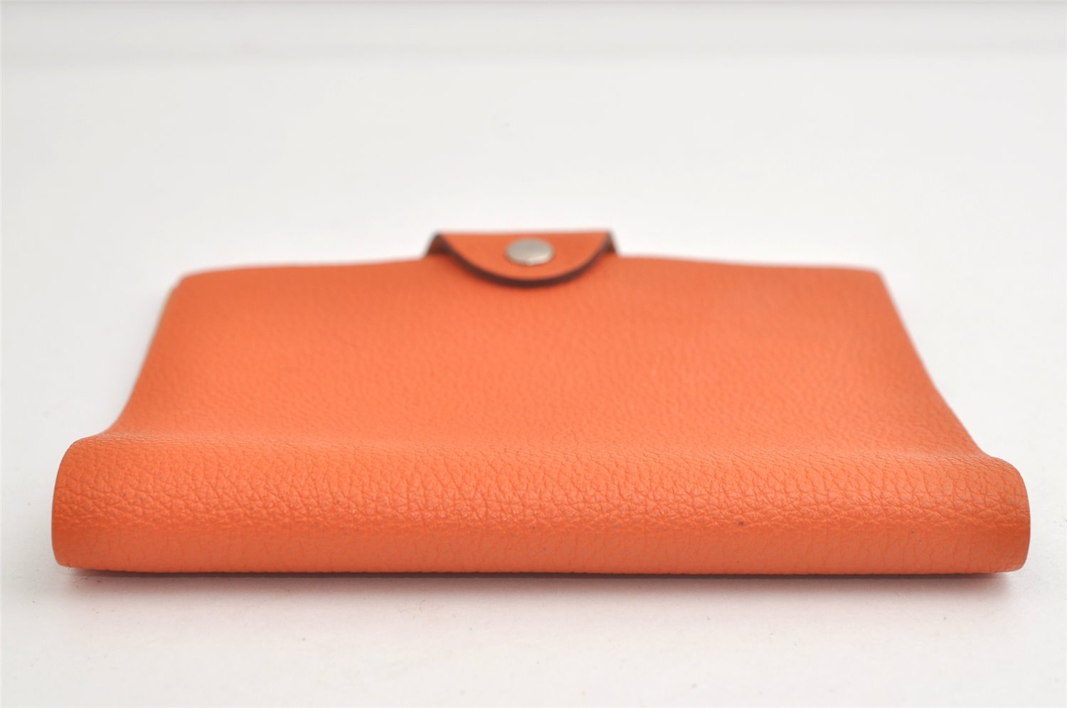 Authentic HERMES Yuris PM Note Book Cover Leather Orange 3817K