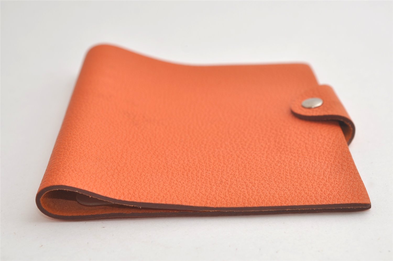 Authentic HERMES Yuris PM Note Book Cover Leather Orange 3817K