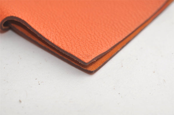 Authentic HERMES Yuris PM Note Book Cover Leather Orange 3817K