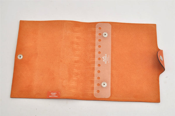 Authentic HERMES Yuris PM Note Book Cover Leather Orange 3817K