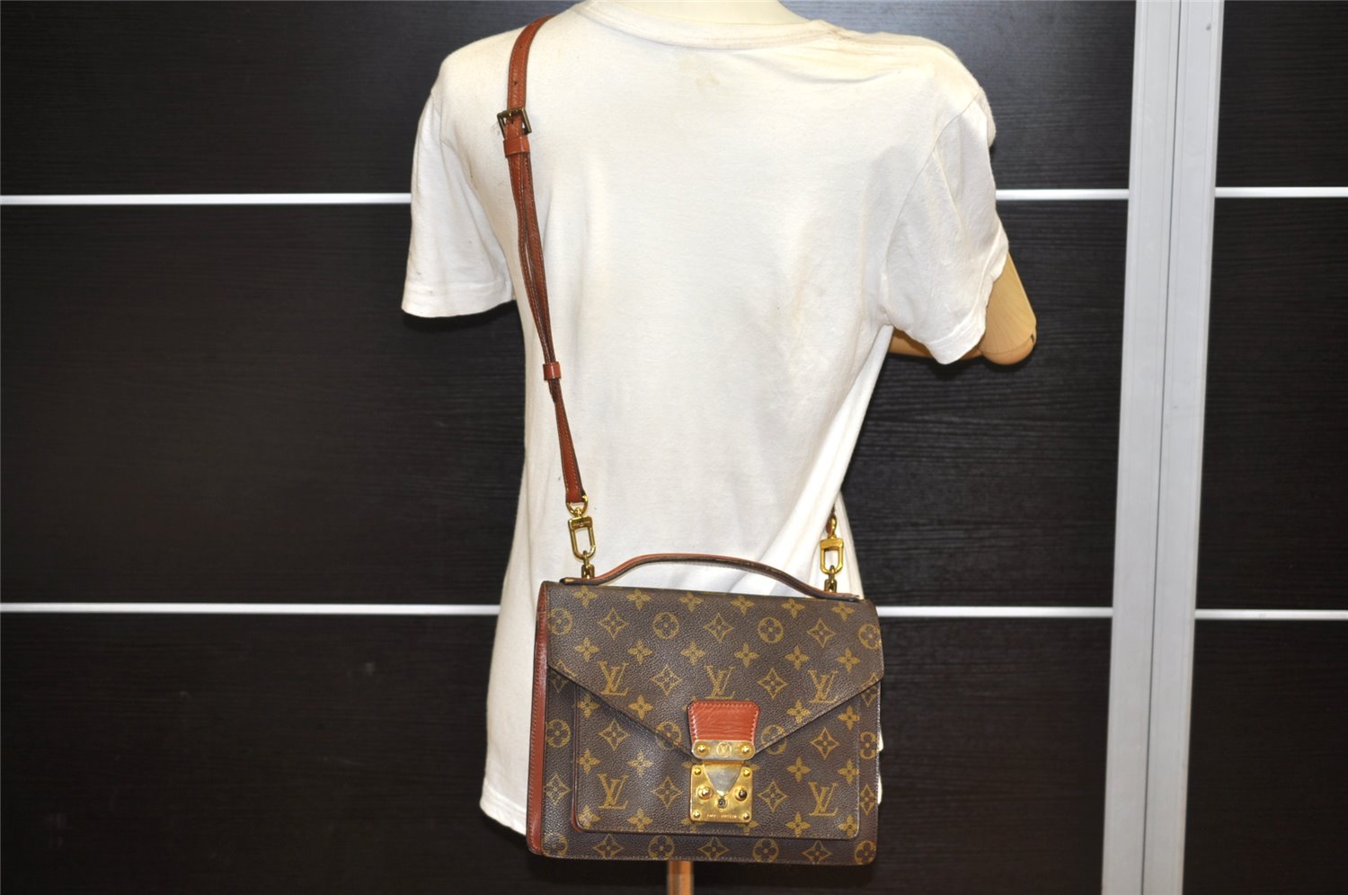 Authentic Louis Vuitton Monogram Monceau 2Way Shoulder Hand Bag M51187 LV 3819K