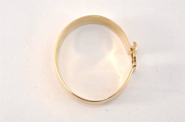 Authentic Salvatore Ferragamo Gancini Bangle Bracelet Gold Plating SF 3819L