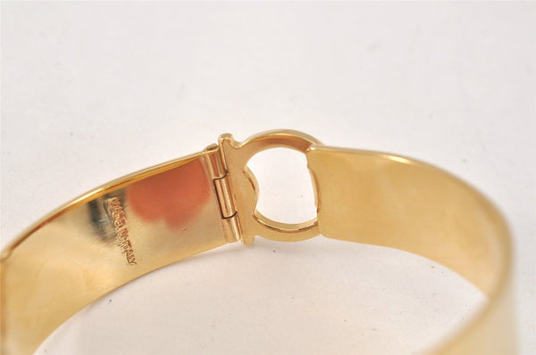 Authentic Salvatore Ferragamo Gancini Bangle Bracelet Gold Plating SF 3819L