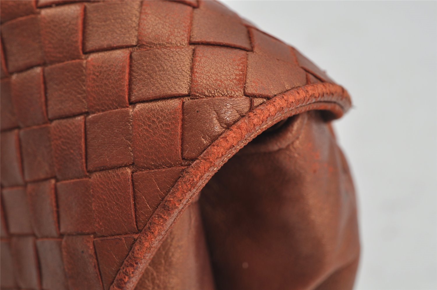 Authentic BOTTEGA VENETA Intrecciato Leather Hand Bag Purse Brown Junk 3820J