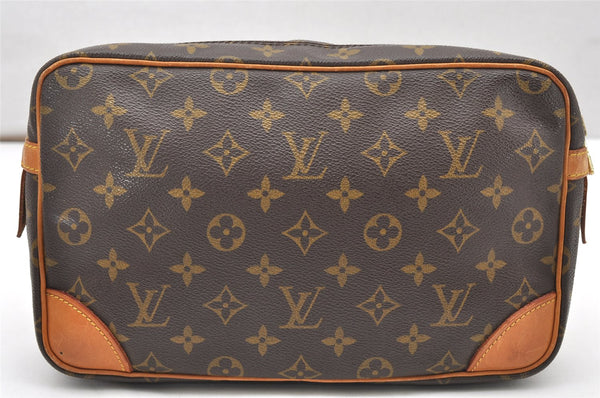 Authentic Louis Vuitton Monogram Compiegne 28 Clutch Hand Bag M51845 LV 3820K