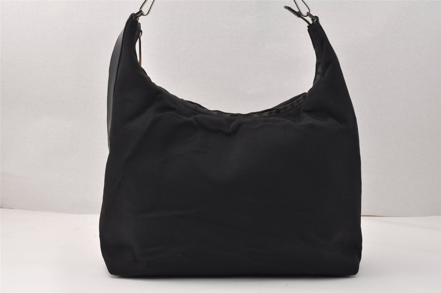 Authentic GUCCI Vintage Shoulder Hand Bag Nylon Leather Black 3821K