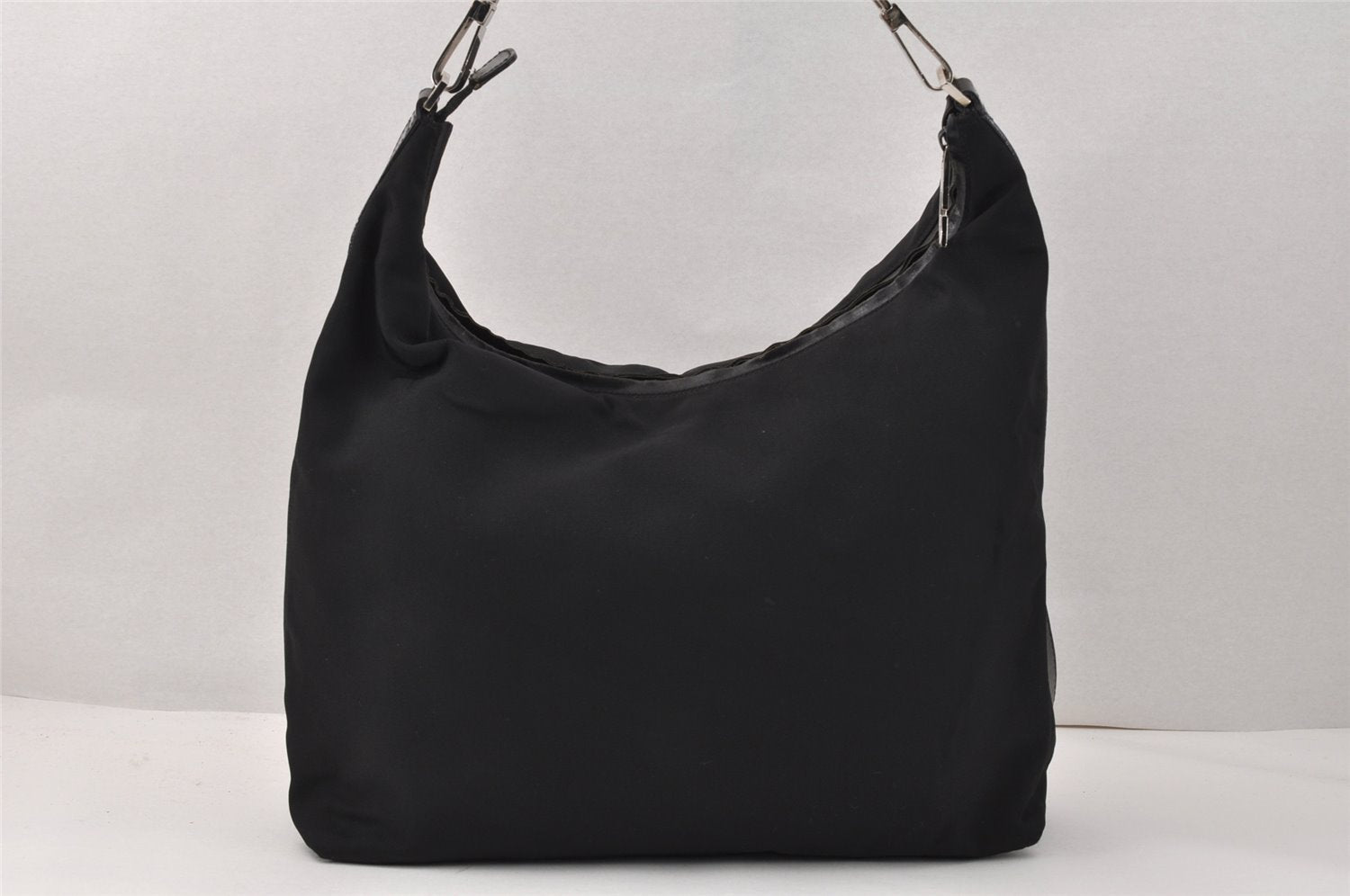 Authentic GUCCI Vintage Shoulder Hand Bag Nylon Leather Black 3821K
