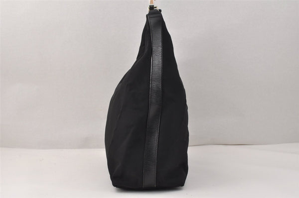 Authentic GUCCI Vintage Shoulder Hand Bag Nylon Leather Black 3821K