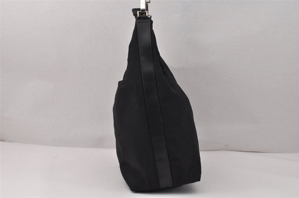 Authentic GUCCI Vintage Shoulder Hand Bag Nylon Leather Black 3821K