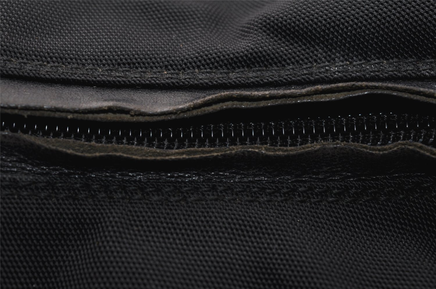Authentic GUCCI Vintage Shoulder Hand Bag Nylon Leather Black 3821K