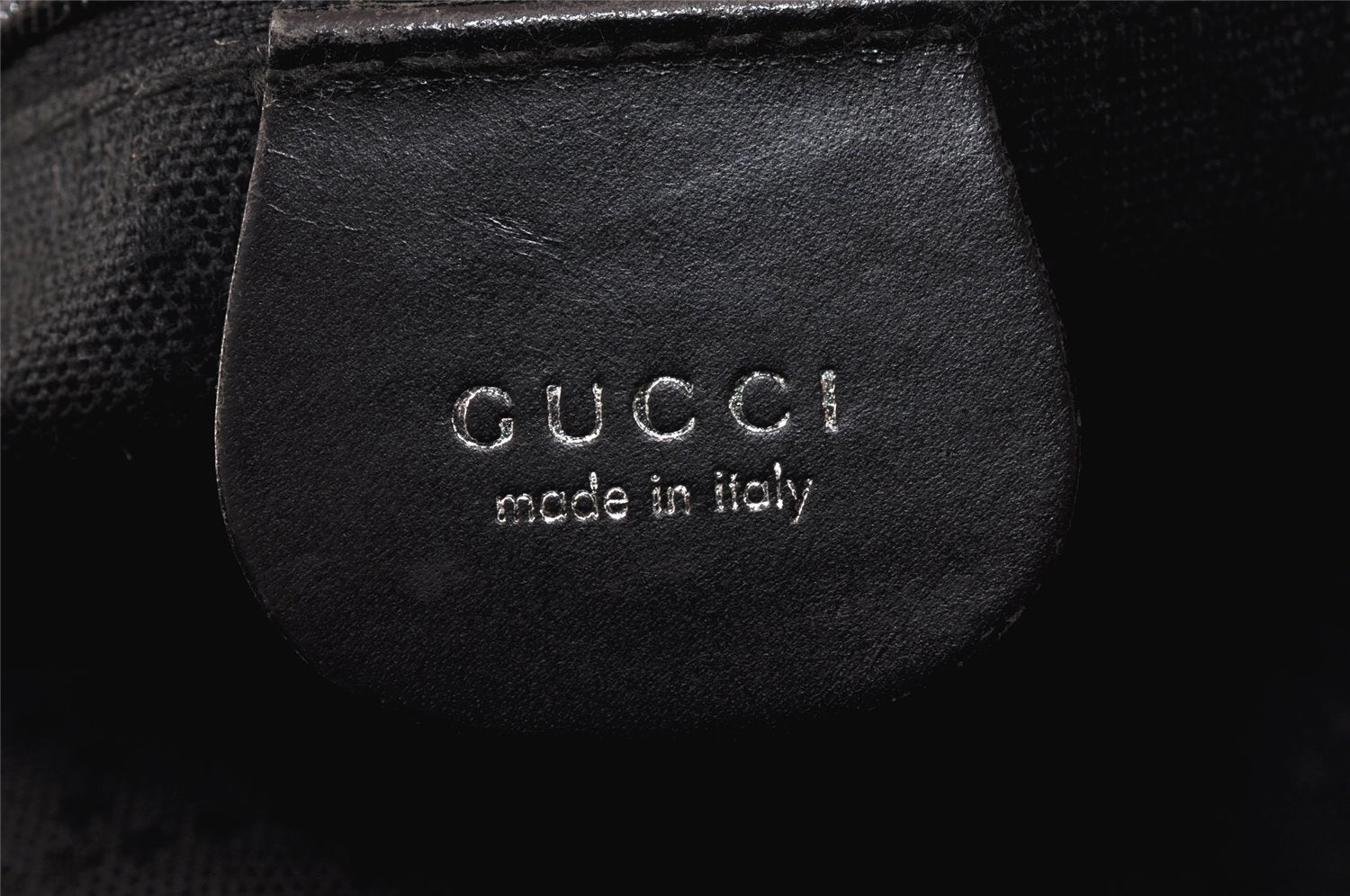 Authentic GUCCI Vintage Shoulder Hand Bag Nylon Leather Black 3821K