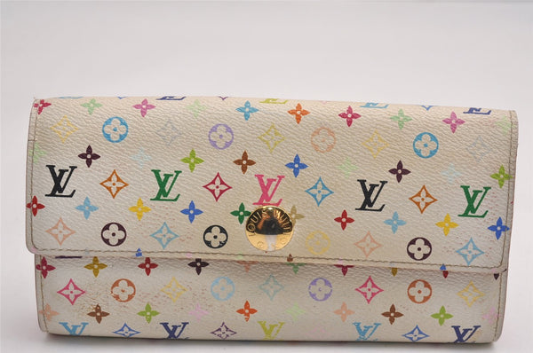 Auth Louis Vuitton Monogram Multicolor Portefeuille Sarah Wallet M93744 LV 3822J