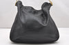 Authentic GUCCI Vintage Bamboo 2Way Shoulder Hand Bag Leather Black Junk 3822K