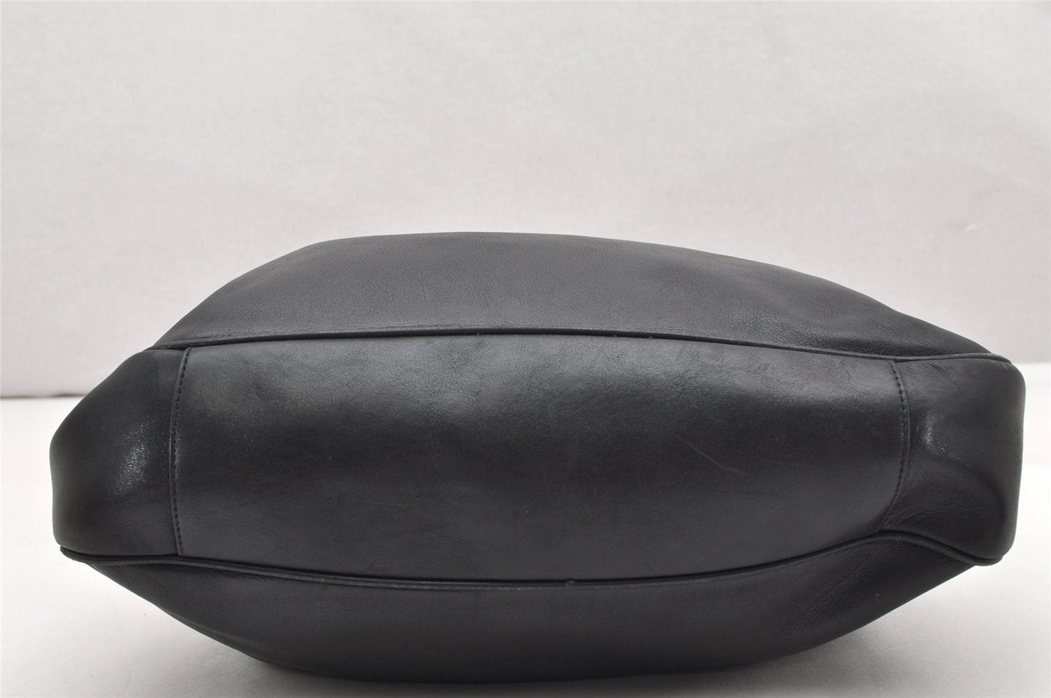 Authentic GUCCI Vintage Bamboo 2Way Shoulder Hand Bag Leather Black Junk 3822K
