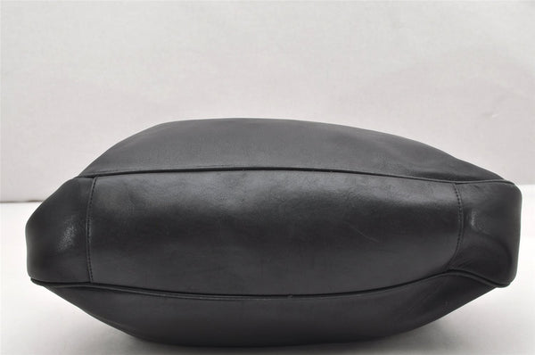 Authentic GUCCI Vintage Bamboo 2Way Shoulder Hand Bag Leather Black Junk 3822K