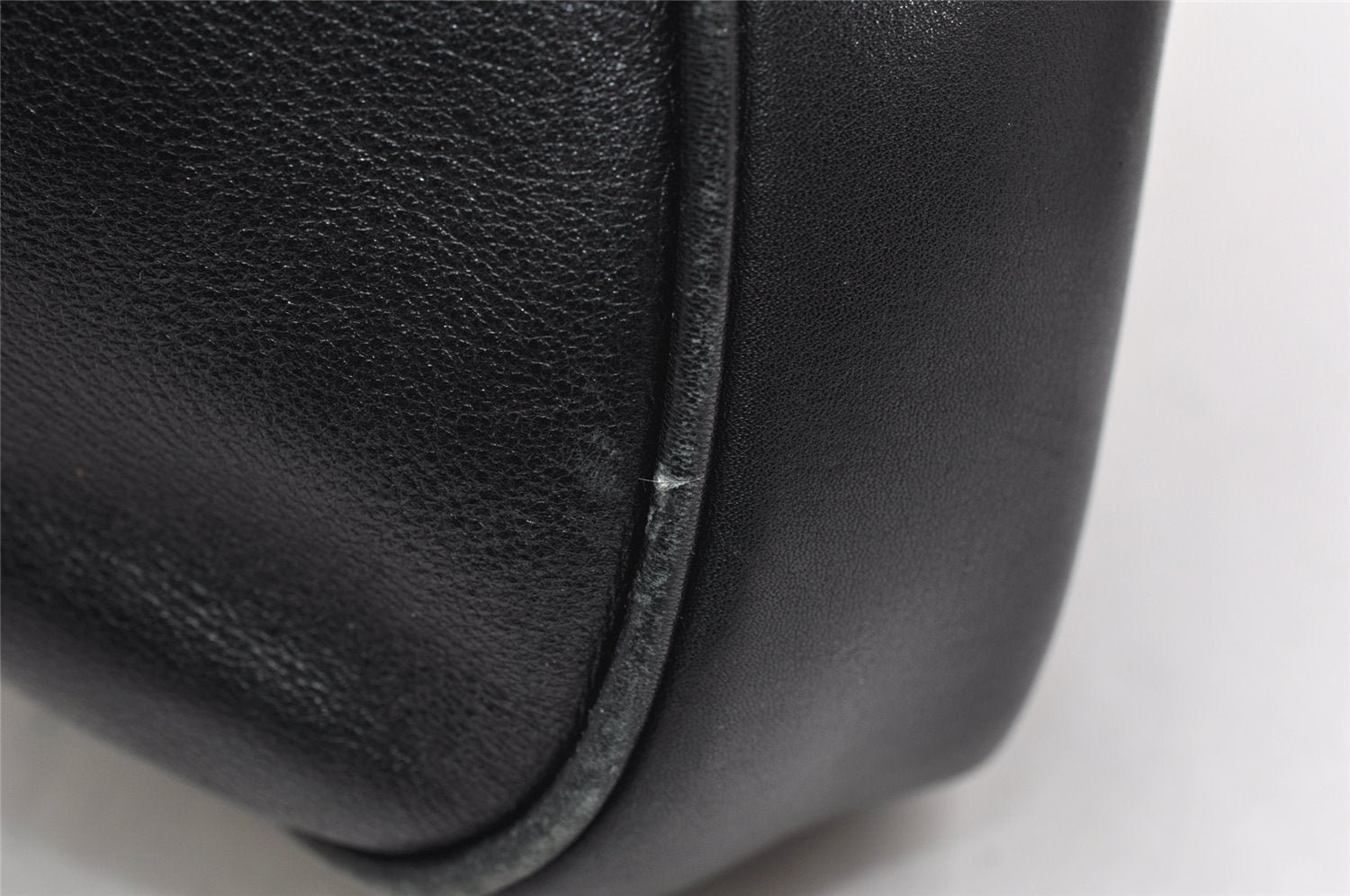 Authentic GUCCI Vintage Bamboo 2Way Shoulder Hand Bag Leather Black Junk 3822K