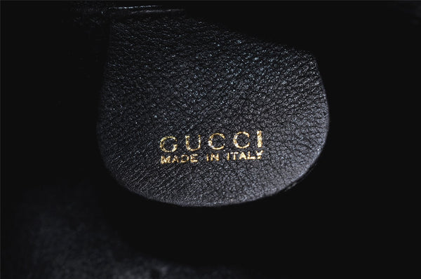 Authentic GUCCI Vintage Bamboo 2Way Shoulder Hand Bag Leather Black Junk 3822K