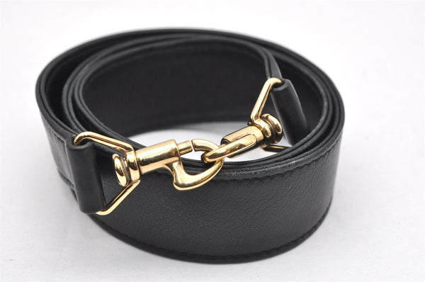 Authentic GUCCI Vintage Bamboo 2Way Shoulder Hand Bag Leather Black Junk 3822K