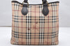 Authentic BURBERRY Vintage Nova Check Shoulder Tote Bag PVC Leather Beige 3823K