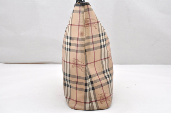 Authentic BURBERRY Vintage Nova Check Shoulder Tote Bag PVC Leather Beige 3823K