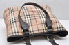 Authentic BURBERRY Vintage Nova Check Shoulder Tote Bag PVC Leather Beige 3823K