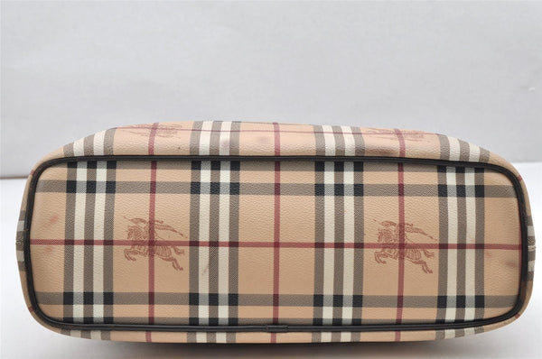 Authentic BURBERRY Vintage Nova Check Shoulder Tote Bag PVC Leather Beige 3823K