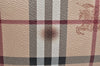 Authentic BURBERRY Vintage Nova Check Shoulder Tote Bag PVC Leather Beige 3823K