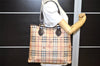 Authentic BURBERRY Vintage Nova Check Shoulder Tote Bag PVC Leather Beige 3823K